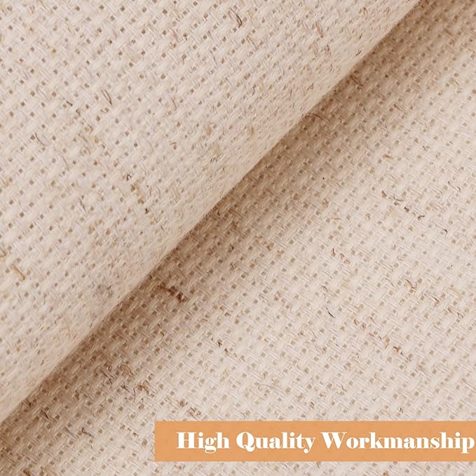 Caydo 6 Pieces Aida Cloth 14 Count Linen Cross Stitch Fabric Embroidery Fabric for Embroidery, Needlework, DIY Handicrafts, 12 by 18-Inch
