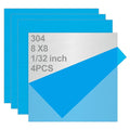 4PCS 8”x8”x1/32” 304 Stainless Steel Sheets Plate, 304 Metal Stainless Steel Sheet Strip Plate (Brushed Finish) for Industry Machinery, DIY Engineer, Decoration
