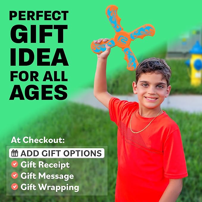 Boomerang for Kids - Boo Basket Stuffers For Kids - Best Gifts for Boys & Girls Gift Ideas - Kid Stocking Stuffers & Fun Holiday Presents Outdoor Toys - Fun Children Birthday Party Favors & Goodie Bag