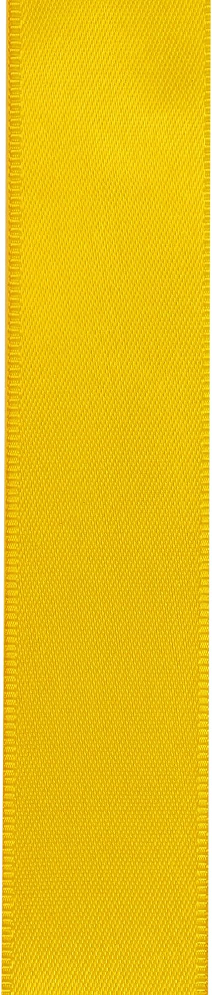 LIUYAXI Yellow Satin Ribbon, Double Faced 1/2" X Continuous 25 Yards Ribbons Perfect for Gift Wrapping Bows Bouquet Wedding Craft and More