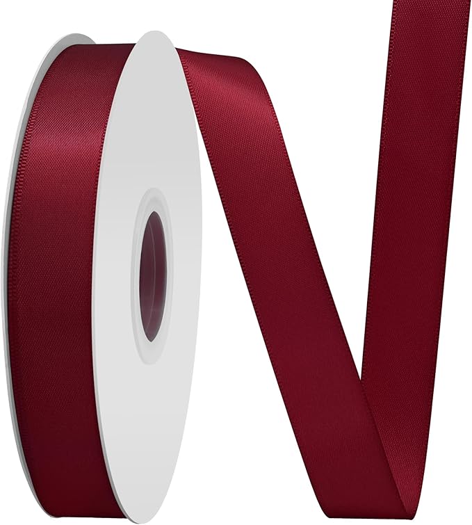 Sherry Satin Ribbon 3/4" X 50 Yards Solid Color Double Faced Ribbons Perfect for Crafts Wedding Decor Bow Making Arts Sewing and More