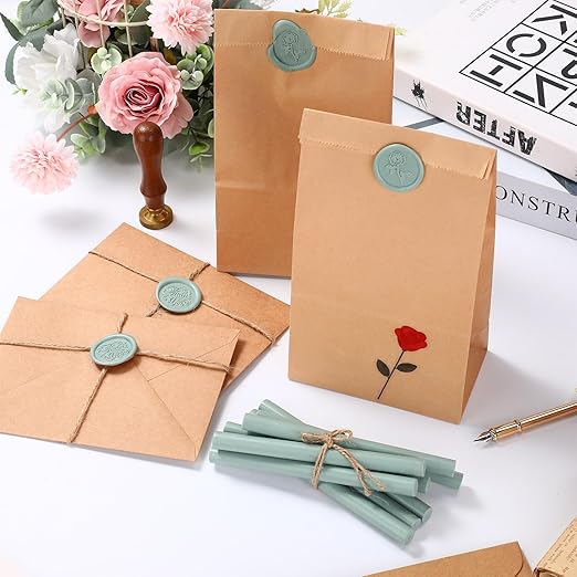 Nuanchu 15 Pcs Glue Gun Sealing Wax Sticks Retro Vintage Wax Sticks for Seal Stamp and Letter for Wedding Invitations Card Envelope Christmas Holiday Gift Ideas(Cyan)