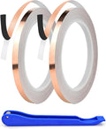 7/32 Inch Black Back Copper Foil for Stained Glass, 1.5 Mil Thick, 36 Yards 2 Rolls, with Copper Foil Hand Foiler