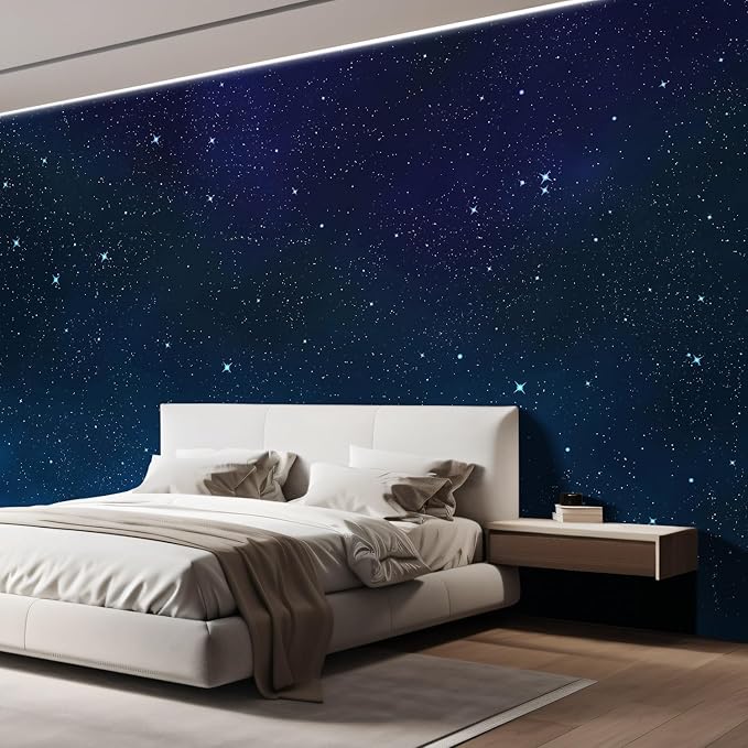 wall26 Wall Sticker/Wall Mural Beautiful Scenery of The Starry Night, Not Peel and Stick, Non-Woven Wallpaper Decorative for Bedroom, Living Room, Office - 120x144 inches