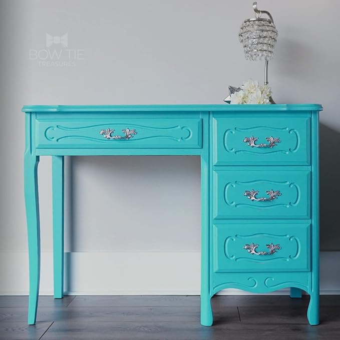 Dixie Belle Paint Company Chalk Finish Furniture Paint - Pure Ocean (32oz) - Matte Bright Teal Chic Chalk Mineral DIY Furniture Paint
