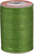 uxcell Round Leather Sewing Waxed Thread, 55m / 60 Yards Wax Polyester String, 0.8mm Waxed Stitching Cord for Leather Crafts, Bookbinding, Bracelets Braided, Grass Green