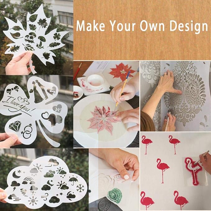 EGOSKY 26 Pack 6 Mil Mylar Sheets, 12" x 12" Clear Blank PET Blank Stencil Material, Make Your Own Stencil for Silhouette, Cricut Vinyl