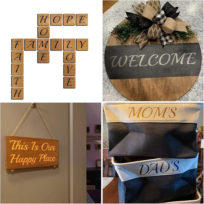 2 Inch Alphabet Letter Stencils for Painting - 70 Pack Letter and Number Stencil Templates with Signs for Painting on Wood, Reusable Cursive Letters Stencils for Chalkboard Wood Signs & Wall Art