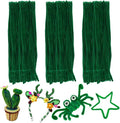 Green Pipe Cleaners, 300pcs Christmas Craft Supplies, Pipe Cleaners Craft Bulk, Chenille Stems, DIY Arts & Decorations