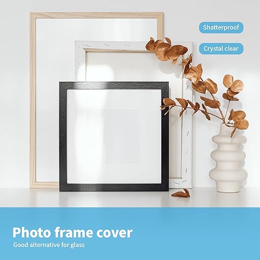 Art3d 10-Pack of 16×20" PET/Plexiglass Sheets, Transparent Clear Flexible Plastic Sheet Panels for Craft, Picture Frames, Sign Blank, DIY Display Project