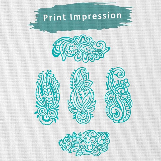 Wood Block Stamp - Handmade Wooden Printing Block, Set of 5 - Wooden Pottery Stamps for Blocks Printing - Wood Blocks for Crafting on Fabric, Clay & Henna Tattoo Hashcart®