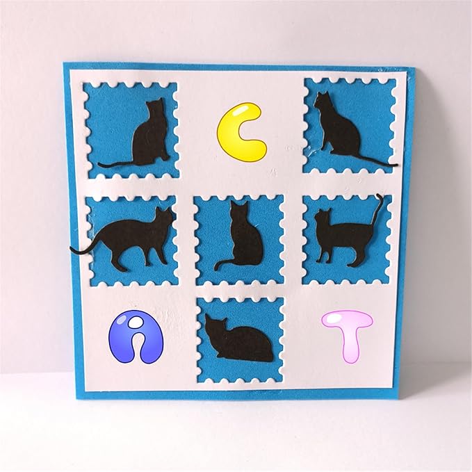 Cutting Dies Metal Stencils Scrapbooking Tools DIY Embossing Template for Paper Card Making Album Arts Crafts Supplies (6 Cats-8.7x6cm)