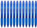 Volcanics Retractable Clicker Erasable Gel Pens - 0.7mm Ball Point, Heat Erase with Built-in Eraser, 12 Pack Blue