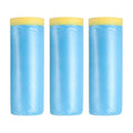 uxcell Pre-Taped Masking Film, 3.6ft x 66ft Plastic Paint Drop Cloth with Medium-Tack Painters Tape for Painting Spraying Protection Blue Film 3Pcs
