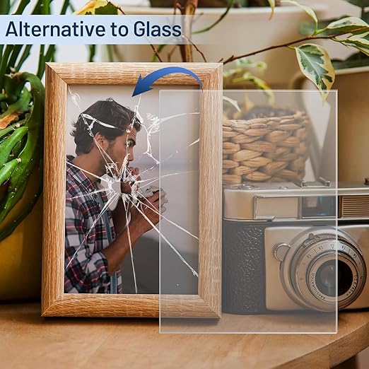 5 Pack 12”x12” x0.02” Clear PET/Plexiglass Sheet, Transparent Flexible Plastic Sheet 12x12, 0.02” Clear Plastic Sheet for Crafts, Picture Frames, Painting, Sign Blank (5, 12"x12"x0.02)