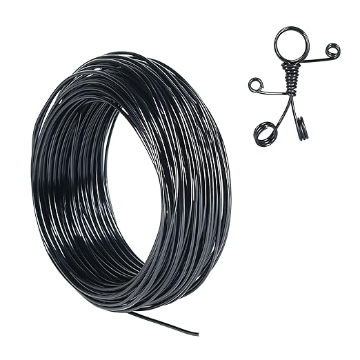 Tenn Well 12 Gauge Aluminum Wire, 100 Feet 2mm Bendable Anodized Metal Wire for Sculpting, Jewelry Making, Armature Making, Halloween Decor, Crafting (Black)