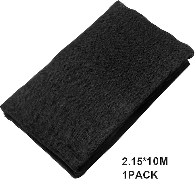 Boao Halloween Cheese cloth 85 x 394 Inch Black Cheesecloth Roll for Crafts Large Cotton Muslin Gauze Fabric for Halloween Outdoor & Indoor Spooky Decoration