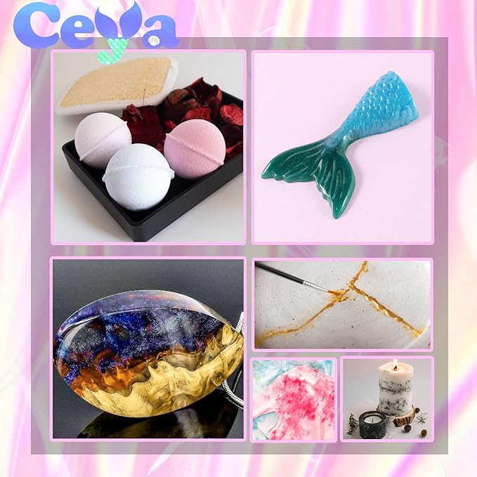 Ceya Mica Powder, 5.3oz/ 150g Black Pearlescent Effect Colorant Pigment Powder for Epoxy Resin, Tumblers, Slime Bath Bomb, Soap Dye, Slime, Candle Making, Resin Crafting, Paint, Jewelry, Nail Polish