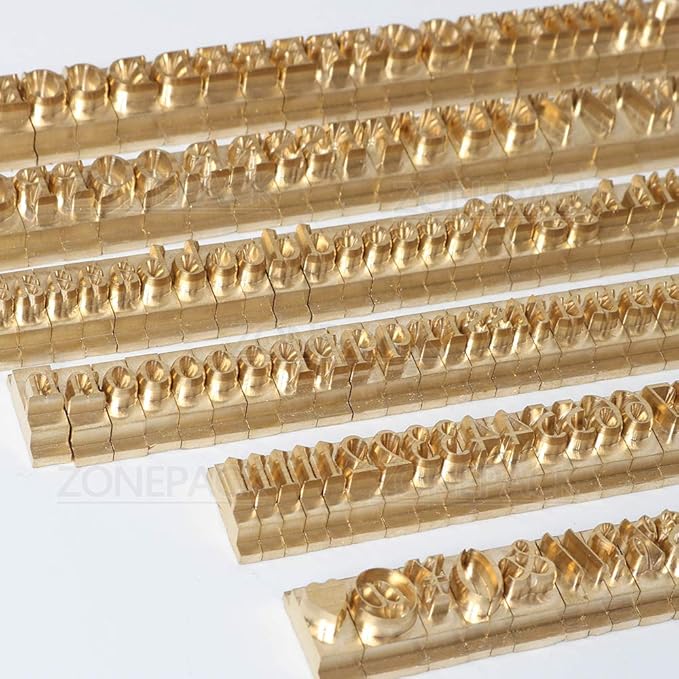 ZONEPACK Copper Brass Stamping Flexible Alphabet Number Symbol Character Stamp Mold Letter Positioning Plate DIY for Hot Foil Stamping Machine (26PCS Lowercase Times New Roman)