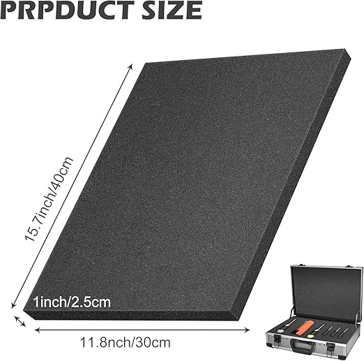 DECOHS 4 Pcs Polyurethane Foam Sheet- 16 x 12 x 1 Inch Cuttable Foam Inserts for Cases- Packing Foam Pads for Toolbox Camera Storage and Crafts