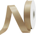 Tan Satin Ribbon 1 Inch X 50 Yards Solid Color Double Faced Ribbons Perfect for Crafts Wedding Decor Bow Making Arts Sewing and More