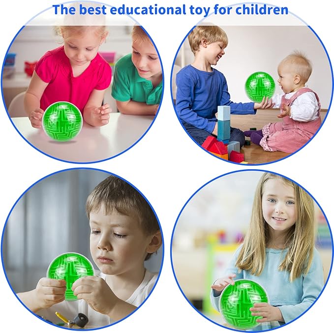 YongnKids Amaze 3D Memory Sequential Maze Ball Puzzle Toy Gifts for Kids Adults - Challenges Game Lover Tiny Balls Brain Teasers Game (Green)