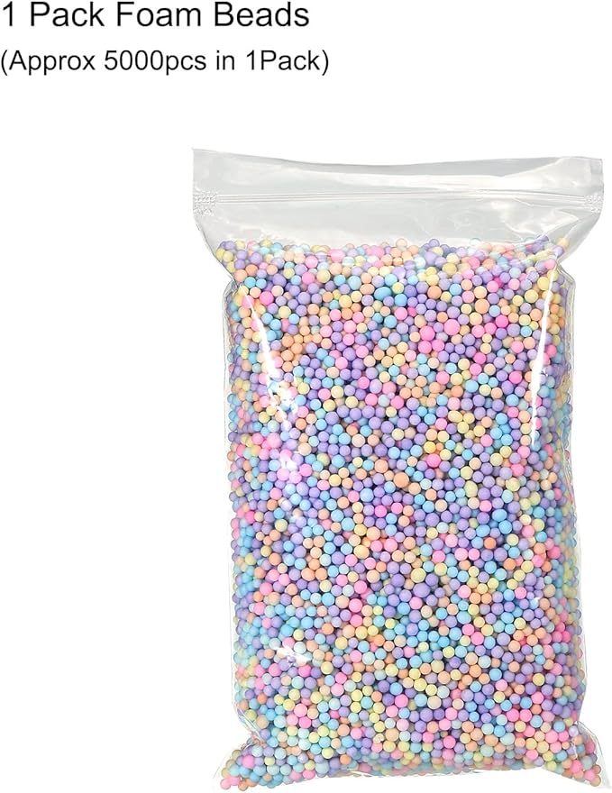 MECCANIXITY Foam Beads Foam Balls 4-6mm for Wedding and Party Decorations, Tiny Packing Balls, Arts DIY Crafts Supplies (Assorted Color,1 Pack Approx 5000pcs)