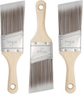 Paint Brushes, 2 Inch, Angled Brushes with Short Handle, 3 Pack, Shortcut Paintbrush for Paints and Stains, Small Paint Brushes for Walls, Furniture, Cabinets and Home Improvement