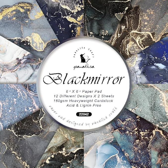 Marbled Scrapbook Paper Pad Color Marble Patterned Paper 6×6,24 Sheets Single-Sided Scrapbooking CardStock Papers Pad for Holiday Cardmaking DIY Origami Journaling.