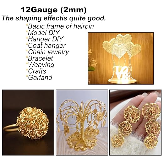 12 Gauge(2mm) Aluminum Wire 35 Yards Anodized Metal Wire for Bonsai Armature Crafting Sculpting Jewelry Craft Making Beading Floral (Green, 12 Gauge)