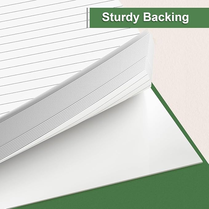 8 Pack Legal Note Pads 5 x 8 Inch Small Writing Pads College Ruled Notepad, White Legal Pads for Work or School, 30 Sheets/Pad, Perforated Recycled Note Paper for Note-Taking, Grocery List