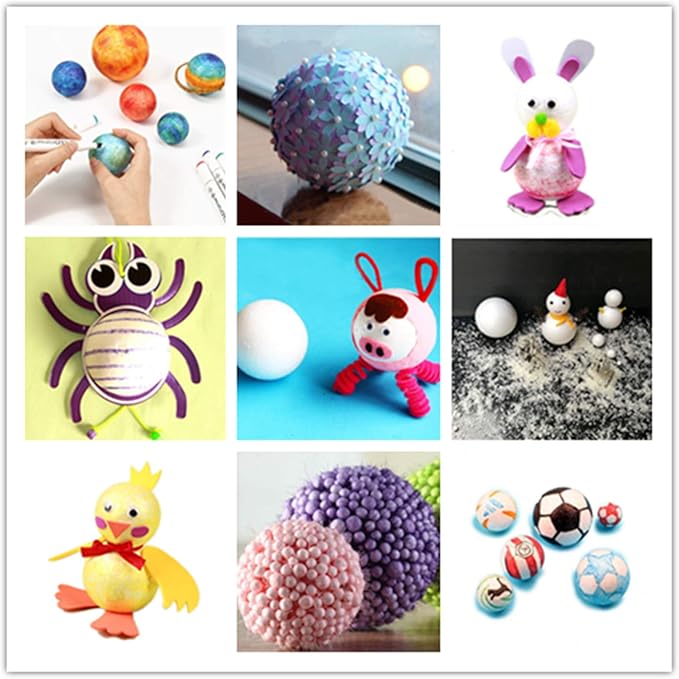 Crafjie Craft Foam Balls 3 Inches in Diameter, Smooth Foam Polystyrenets Premium Foam Ball, for Decoration Household School Projects DIY Arts and Craft, White (3inch 30pc)