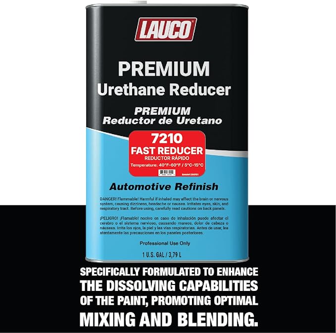 LAUCO Fast Urethane Grade Reducer, 1 Gallon (For 40 °F / 4 °C & Above), High-Performance Solvent Thinner for Urethane & High-Solids Automotive/Industrial Coatings