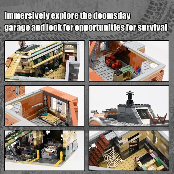 Retro Modular Buildings City Sets,Abandoned Expert Garage and Rusted Cars,City Modular Collection Kit,3325 pcs for Adults & Teen