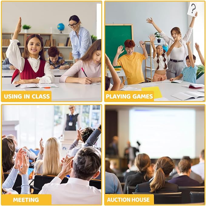 6 Pcs Dry Erase Answer Paddle 7 x 9 Inch Handheld Wooden White Board Double Sided Dry Erase Small Whiteboards for Students Classroom Games Party Auction Paddles for Bidding Meeting Voting(6)