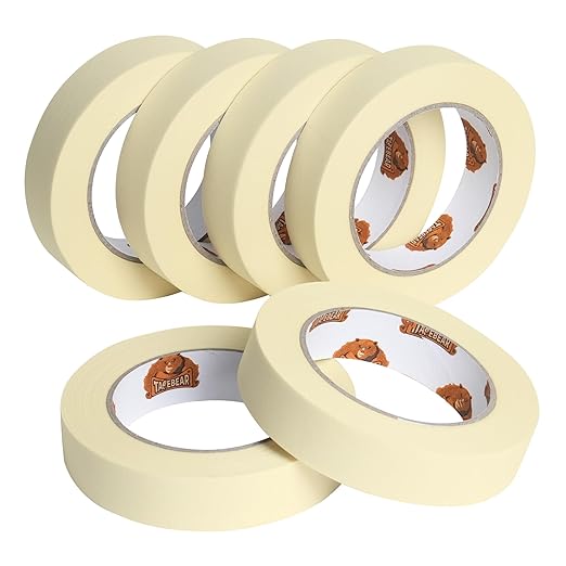 TAPEBEAR General Purpose Masking Tape 0.94 Inches x 60 Yards, Beige White Painters Tape for Painting, Labeling, DIY Arts Crafts, Home Office School Projects, 6 Rolls