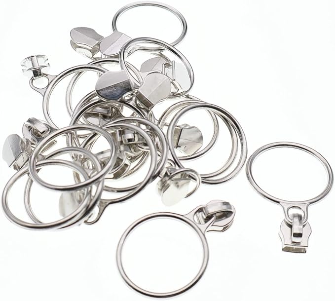 Leekayer #5 Silver Metallic Nylon Coil Zippers by The Yard Bulk 10 Yards Brown Zipper Tape with 25pcs Silver Ring Pull Sliders for DIY Sewing Tailor Craft Bag(Brown)