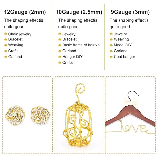 BENECREAT 9 Gauge 55FT Brown Jewelry Craft Wire Tarnish Resistant Bendable Aluminum Sculpting Metal Wire for Jewelry Craft Beading Work, Wreath, Tree Roots Model