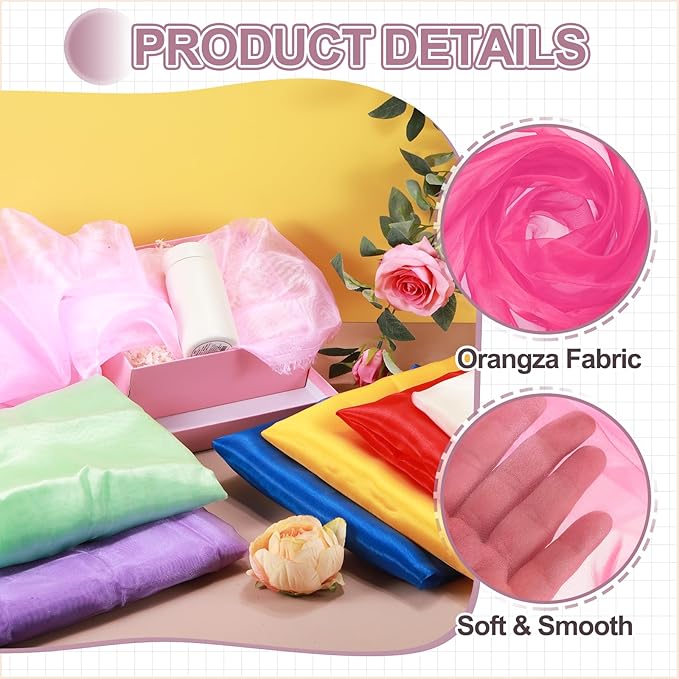 MECCANIXITY Iridescent Sheer Organza Fabric, 10 Yards x 59 Inches Solid Holographic Shiny Fabric Organza Cloth for Wedding, Curtains, Costume, Photo Background, Rose Red