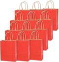 qiqee 32-Packs Red Paper Gift Bags with Handles Bulk 7.6"x4.75"x10.5" Medium Size Gift Bags Multiple Uses