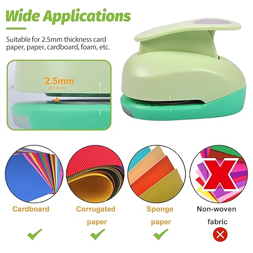 UCEC Circle Punch, 2+1.5+1 Inch Paper Punch, 3 Pcs Paper Punches for Crafting, Round Hole Punch, Circle Cutter for Scrapbook, Cards, DIY Albums Photos