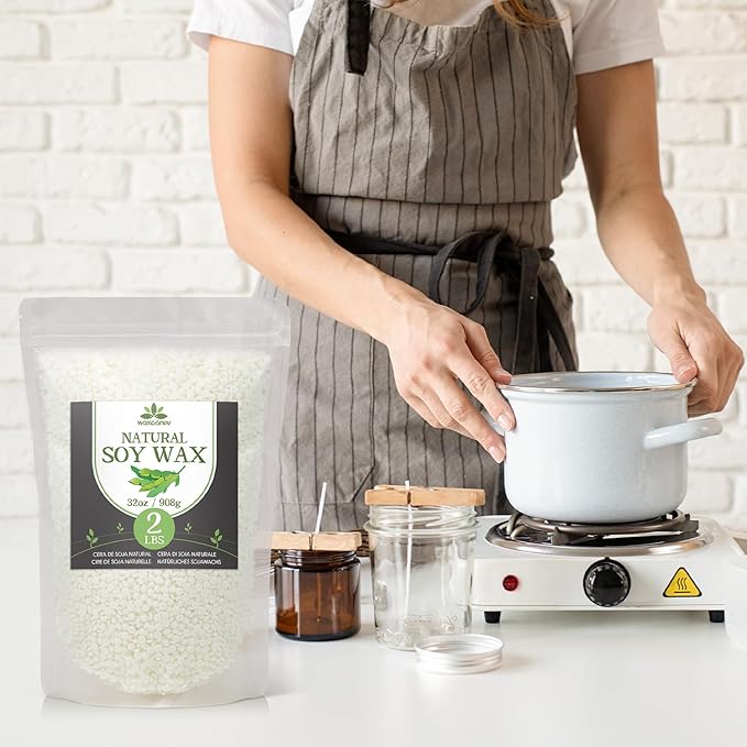 Soy Wax, Waxcanpy Natural Soy Wax for Candle Making, Organic Candle Wax from Farm, No Additives, Harmless and Pure (0.5lb)