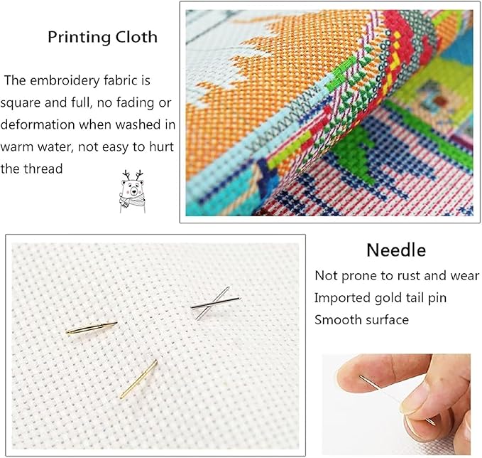 Fanxvivy Stamped Cross Stitch Kits for Adults Beginners Pillow Needlepoint Kit with Embroidery Pattern Needlework Kit Prestamped Stitches Kit 11CT Cross Stitching-Cats in The Garden 18x18 inch
