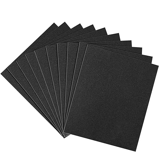 120 Grit Sandpaper, 9 x 11 Inch Wet Dry Sand Paper Hand Abrasive Sanding Sheets for Wood Metal Automotive Sanding and Polishing, Coarse - 10 Sheets