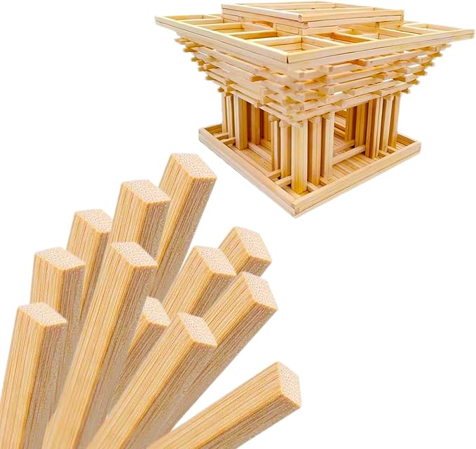 1/2 x 12 Inch 25 PCS Square Dowel Rods Wood Sticks Wooden Dowel Rods Unfinished Bamboo Sticks - for Crafts,Home Decor, Model Making and DIYers