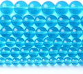 4MM Lake Blue Glass Beads Natural Gemstone Round Loose Stone Beads for Jewelry and Bracelets Making 180pcs 2 Strands 32"