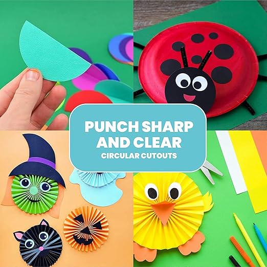 BearBoss 3 Inch Circle Punch, Hole Punch Shapes, Paper Punch Set for Scrapbooking Festival Paper Greeting Card DIY Albums Photos (Classic White)