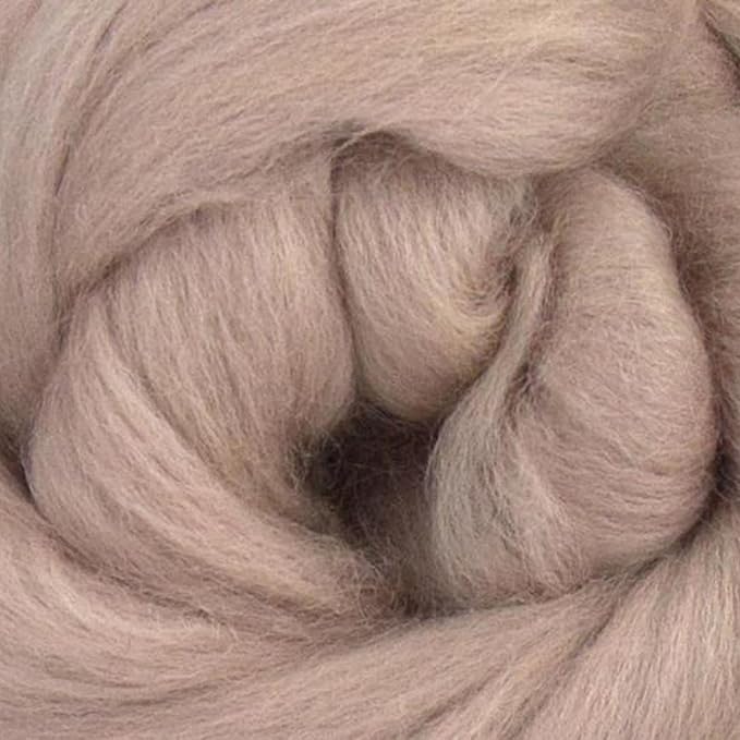 Revolution Fibers Merino Wool Combed Top | 1 lb Premium Wool Roving | 22 Micron, Best Merino Wool for Spinning, Tapestry, Needle Felting, Big Yarn Roving and Wall Hangings (Mink)