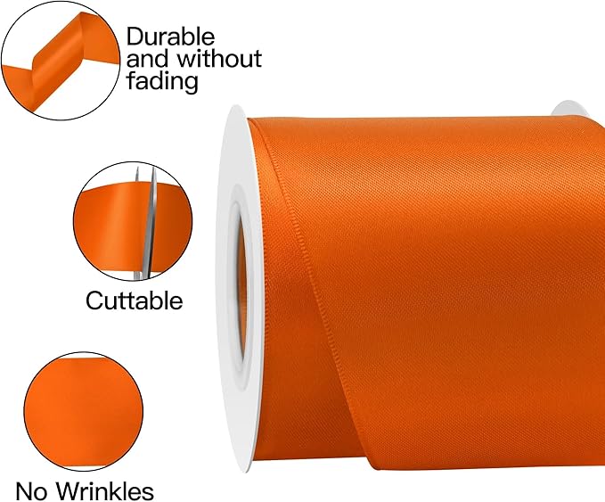 Torrid Satin Ribbon 3 Inch X 15 Yards Solid Color Double Faced Ribbons Perfect for Crafts Wedding Decor Bow Making Arts Sewing and More