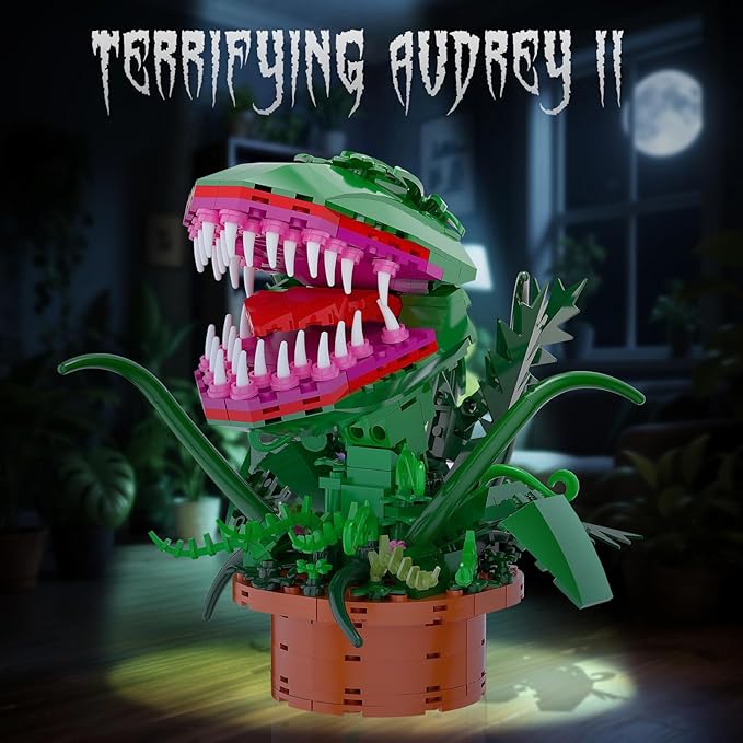 Audrey 2 Cannibal Flower Building Block Set, Little Shop of Horrors Piranha Plant with Openable Mouth Toy Collection, Great Birthday, Christmas, Halloween, for Kids 6+, TV Fans (342 PCS)